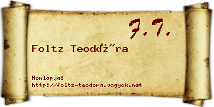 Foltz Teodóra névjegykártya